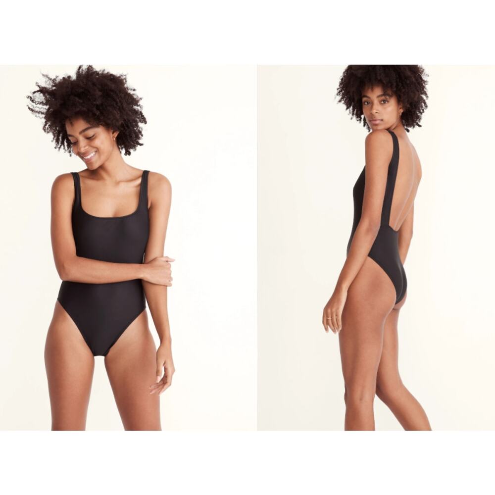 Madewell Swimsuit Womens Size S Second Wave Square-Neck Tank One-Piece Black NEW